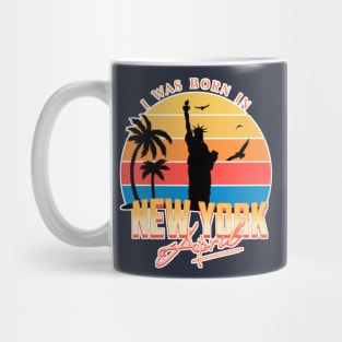 April was born in new york retro Mug